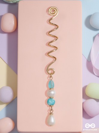 CELESTE DRIP - SPIRAL BRAIDLET WITH SKY-TONED BEAD DETAILS
