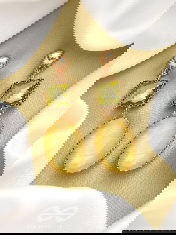 The Sun-Kissed- Golden Embellished Earrings