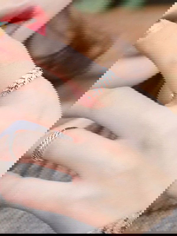 Lustrous  Leaves Adjustable American Diamond Ring