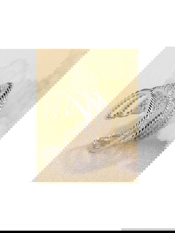 Ardent Crisscross Adjustable American Diamond Ring