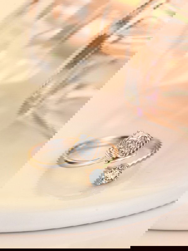 Silverette Princess Crown Adjustable CZ Ring