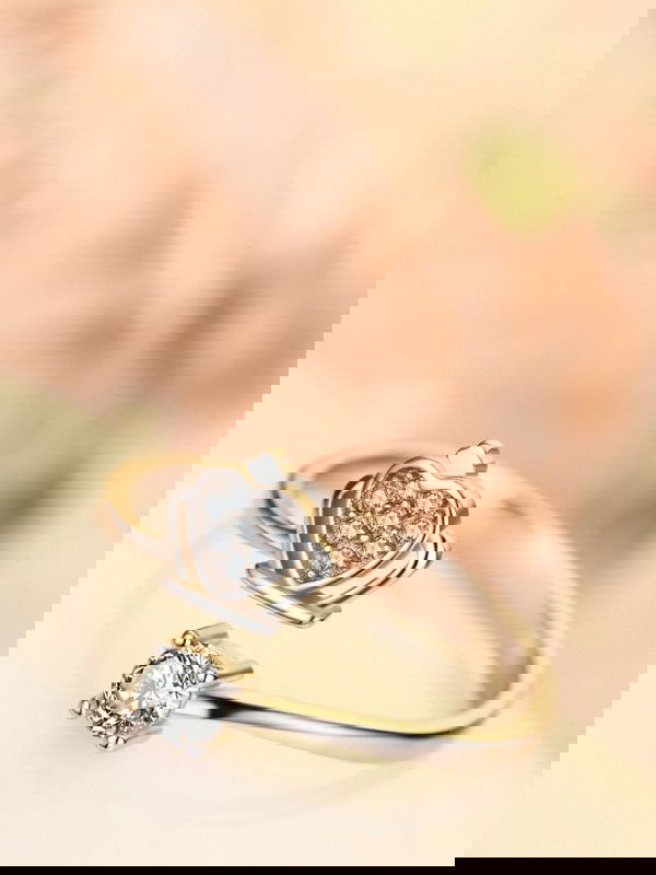 Silverette Princess Crown Adjustable CZ Ring