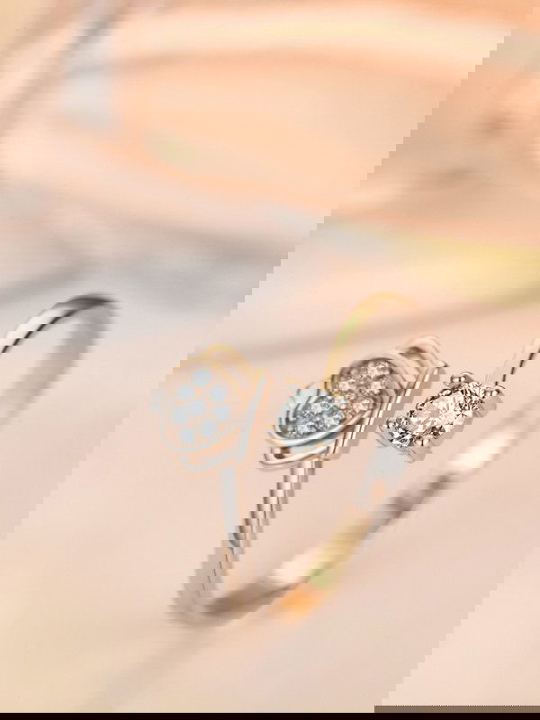 Silverette Princess Crown Adjustable CZ Ring