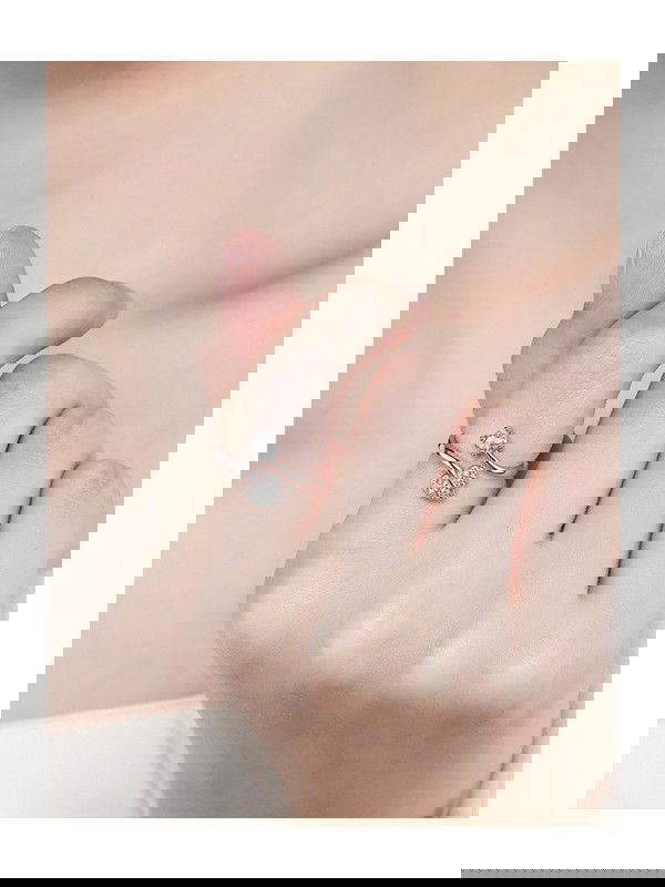 Shimmering Heart Adjustable CZ Ring