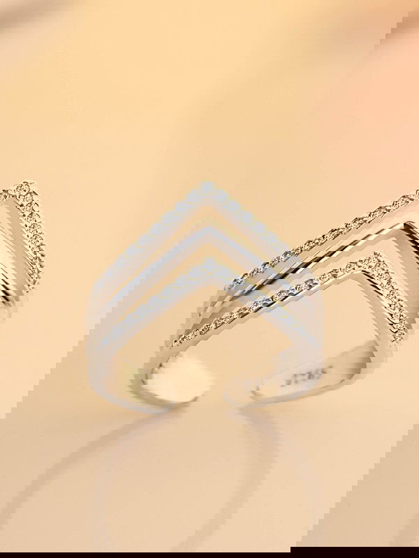 Leslie's Layered CZ Adjustable Ring (Silverette)