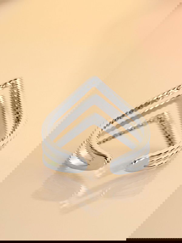 Leslie's Layered CZ Adjustable Ring (Silverette)