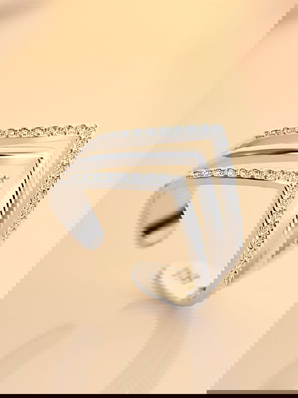 Leslie's Layered CZ Adjustable Ring (Silverette)