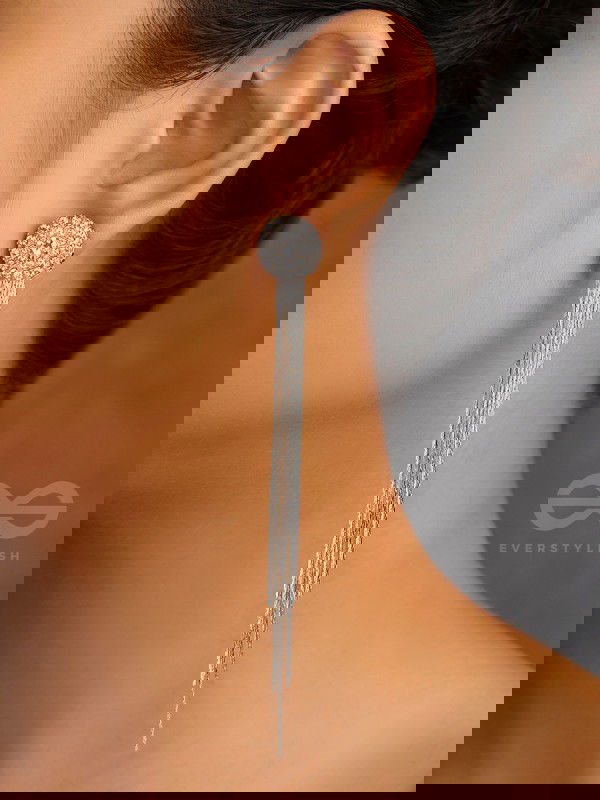 THE CHARM OF A PERFECTIONIST STONE STUDDED DANGLERS- Silver