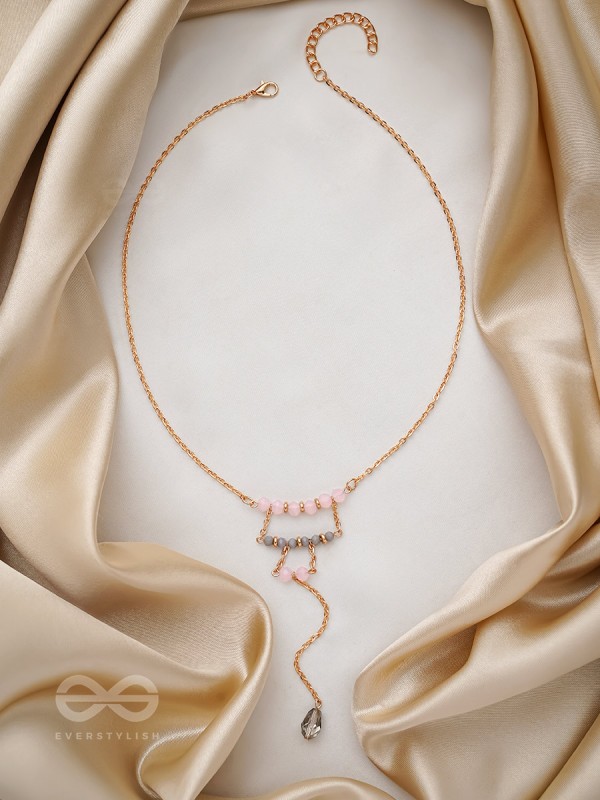 The Shimmering Raindrop- Golden Embellished Necklace With Anti-Tarnish Coating 
