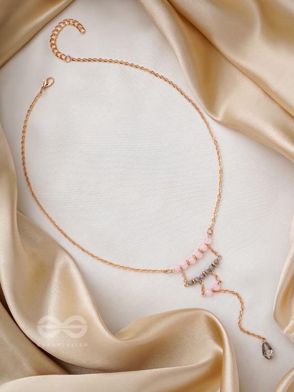 The Shimmering Raindrop- Golden Embellished Necklace With Anti-Tarnish Coating 