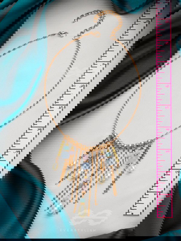 The Scotch Mist- Golden Embellished Necklace With Anti-Tarnish Coating