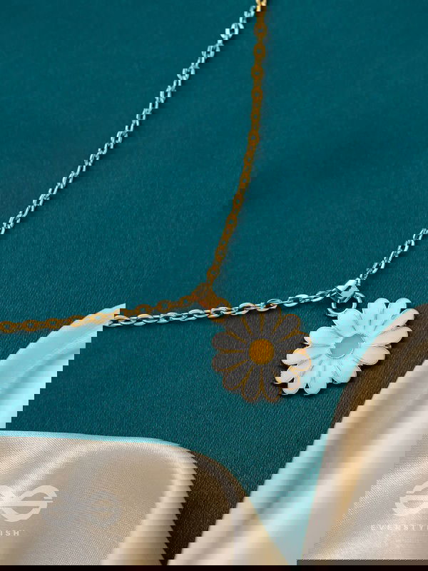 The White Dahlia- Golden Embellished Necklace With Anti-Tarnish Coating 