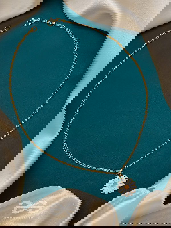 The White Dahlia- Golden Embellished Necklace With Anti-Tarnish Coating 