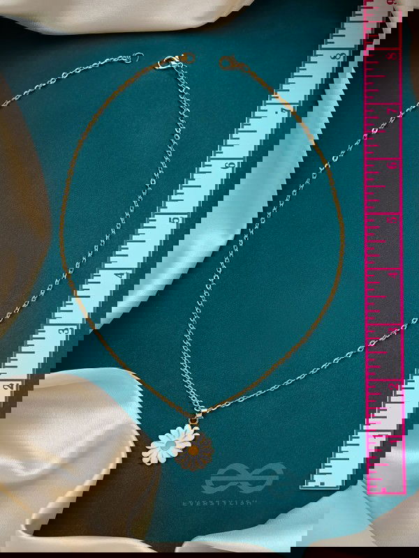 The White Dahlia- Golden Embellished Necklace With Anti-Tarnish Coating 