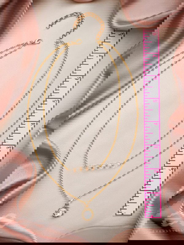 The Diamond Lane- Golden Embellished Necklace With Anti-Tarnish Coating 