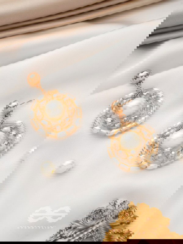 Run Rings Round- Golden Embellished Earrings