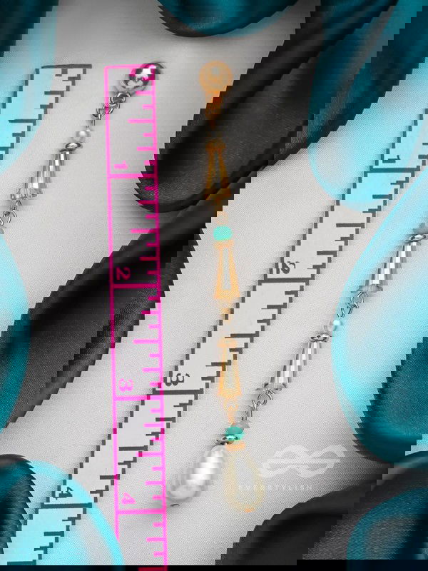 The Drooping Bells- Golden Embellished Earrings