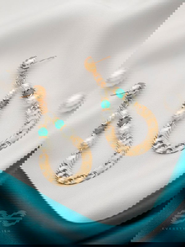 The Circle of Light - Golden Embellished Earrings