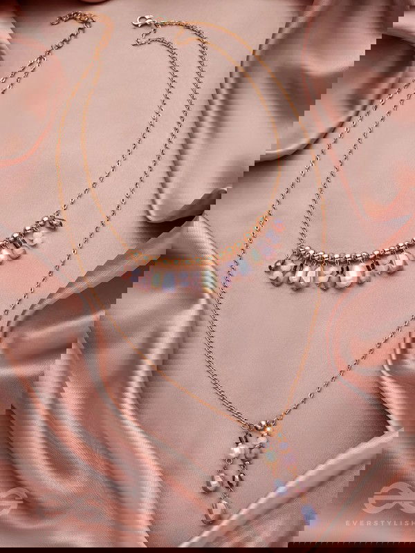 The Grey Storm- Golden Layered Necklace With Anti-Tarnish Coating