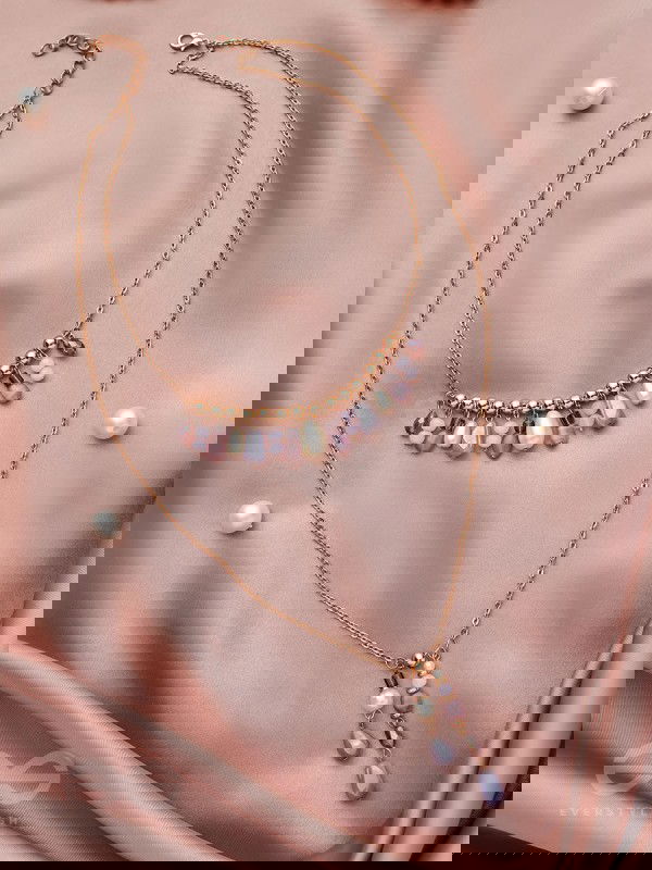 The Grey Storm- Golden Layered Necklace With Anti-Tarnish Coating