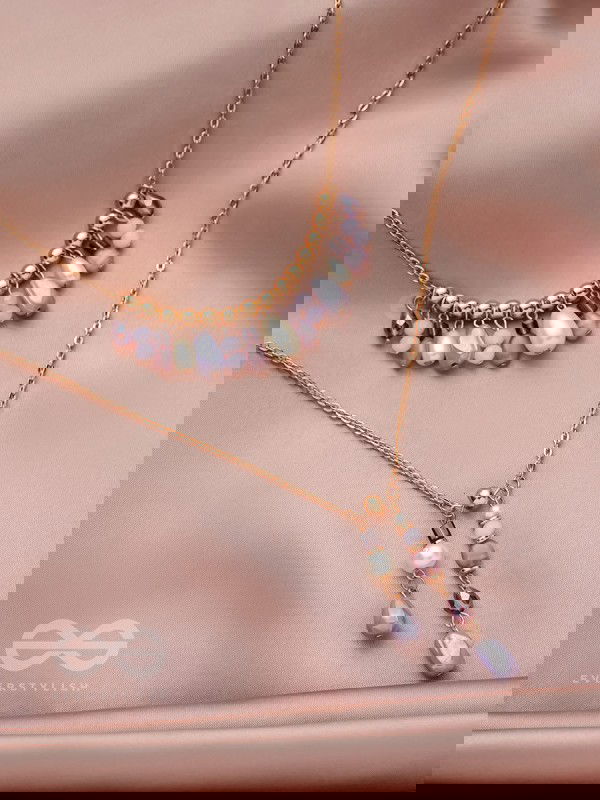 The Grey Storm- Golden Layered Necklace With Anti-Tarnish Coating