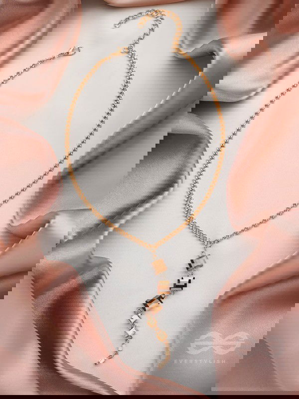 Drop Dead Gorgeous Golden Embellished Necklace With Anti-Tarnish Coating 