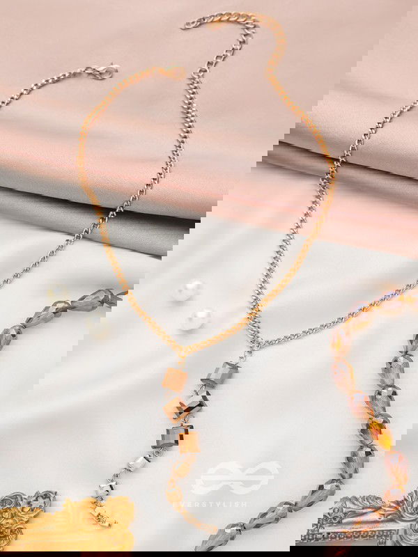 Drop Dead Gorgeous Golden Embellished Necklace With Anti-Tarnish Coating 