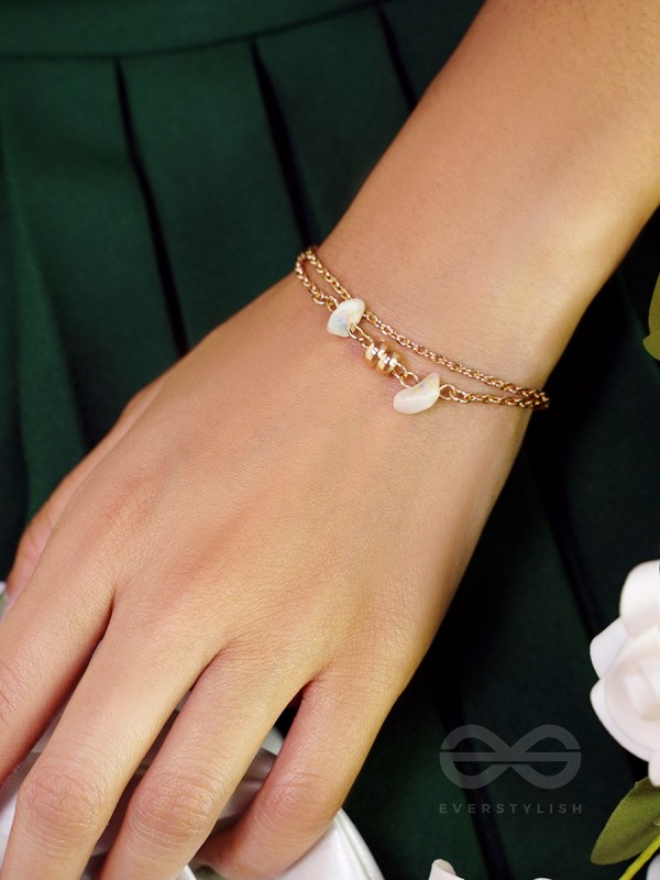 Carved in Stone- Golden Layered Bracelet