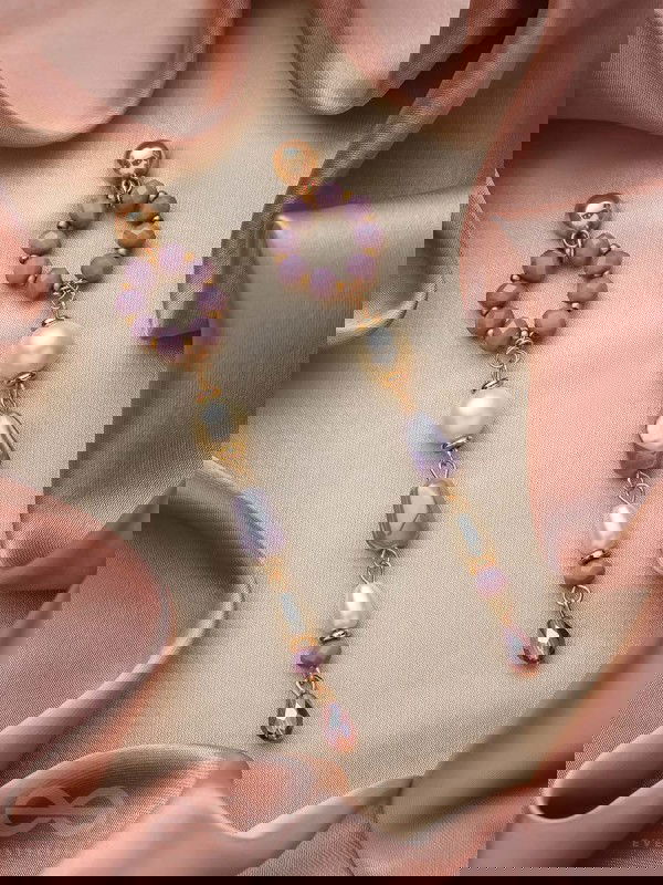 In the Loop- Golden Embellished Earrings