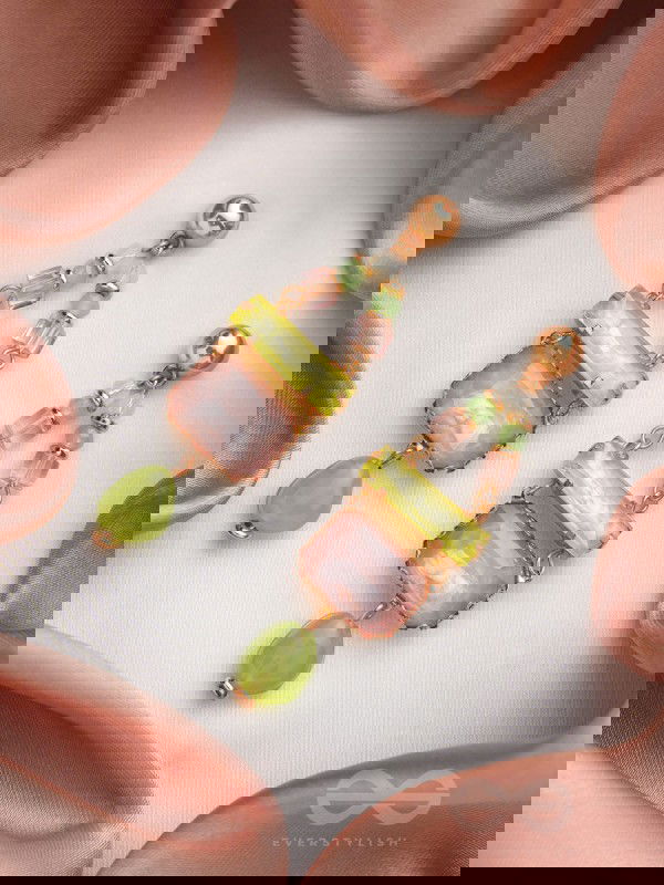 The Merry Spring- Golden Embellished Earrings