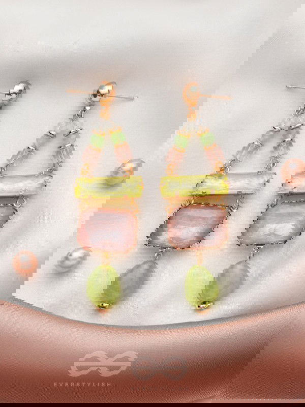 The Merry Spring- Golden Embellished Earrings