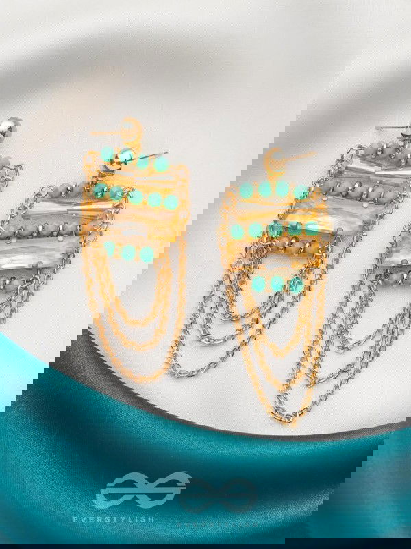 The Marigold Vines- Golden Embellished Earrings