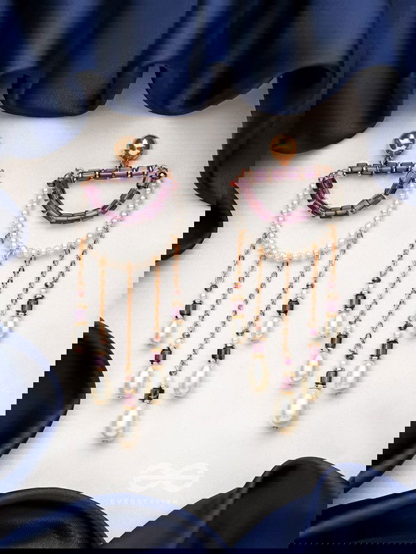 Cry for the Moon- Golden Pearl Earrings