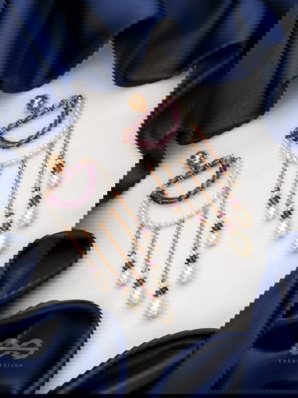 Cry for the Moon- Golden Pearl Earrings