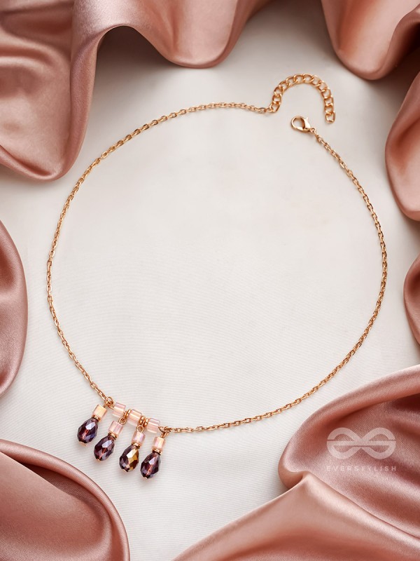 The Caramel Rain- Golden Embellished Necklace With Anti-Tarnish Coating 