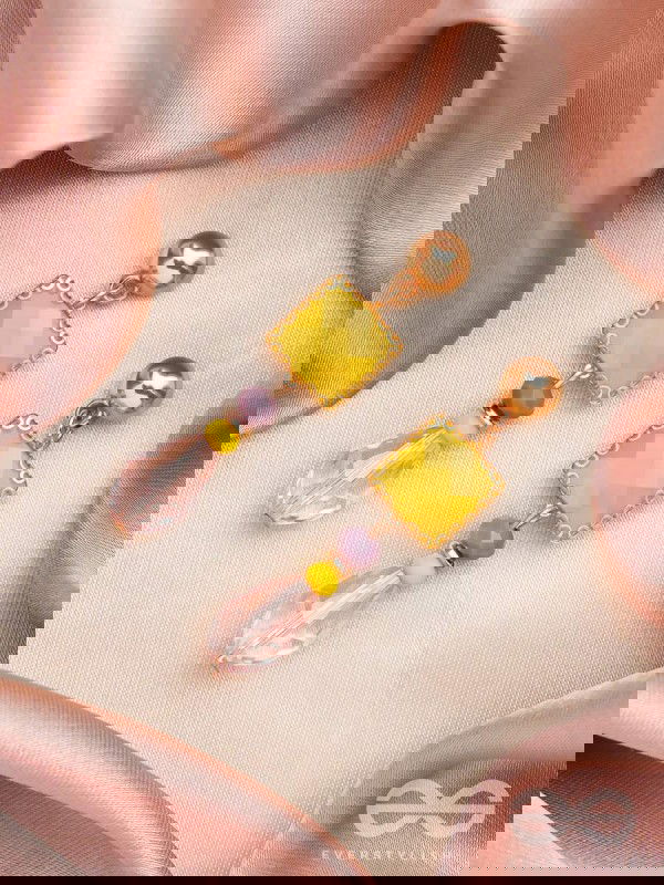 The Springtide- Golden Embellished Earrings