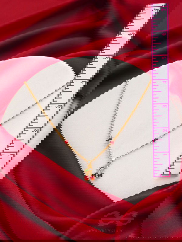 Cherry On The Cake- Golden Embellished Necklace With Anti-Tarnish Coating 