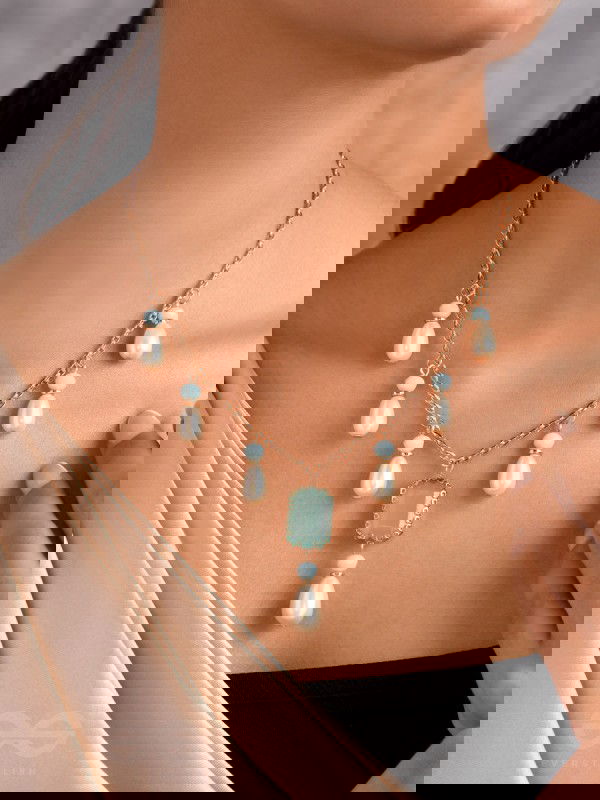 The Guardian Angels- Golden Pearl Necklace With Anti-Tarnish Coating