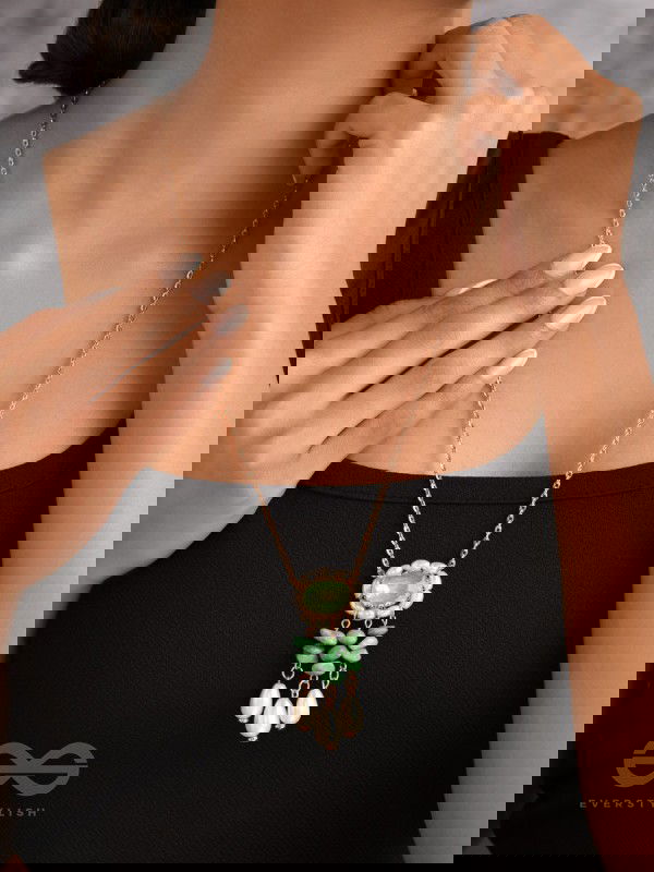 The Olive Garden- Golden Embellished Necklace With Anti-Tarnish Coating 