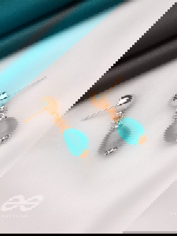 Sea n Sky- Golden Embellished Earrings