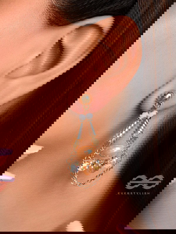 The Crystal Chandelier- Golden Embellished Earrings