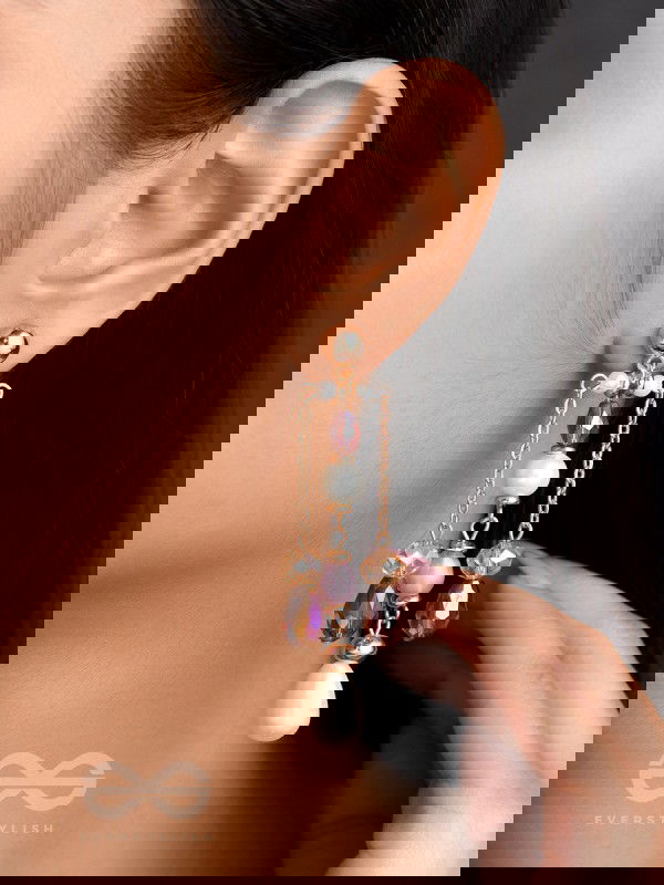 The Crystal Chandelier- Golden Embellished Earrings