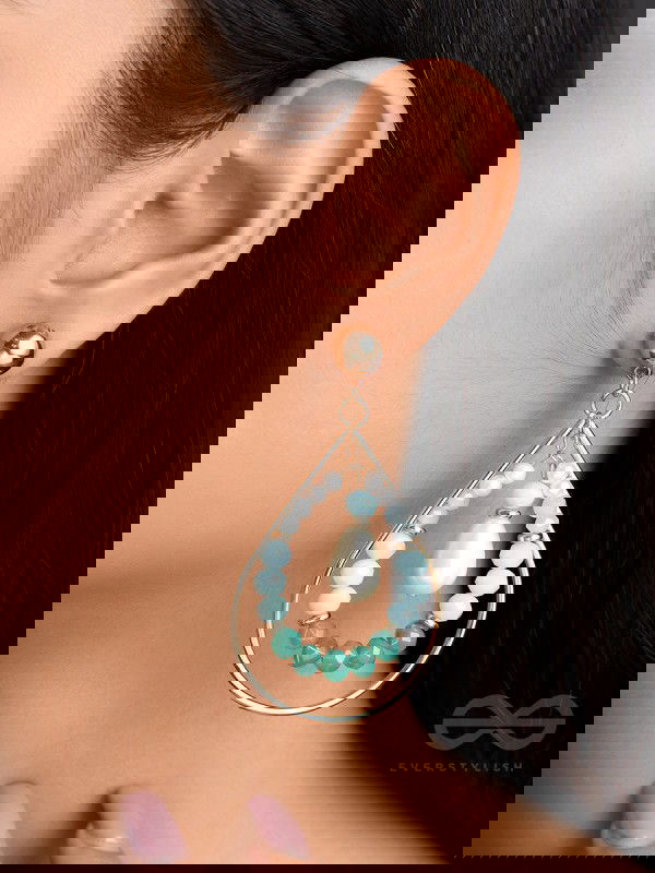 The Radiant Dewdrop- Golden Embellished Earrings