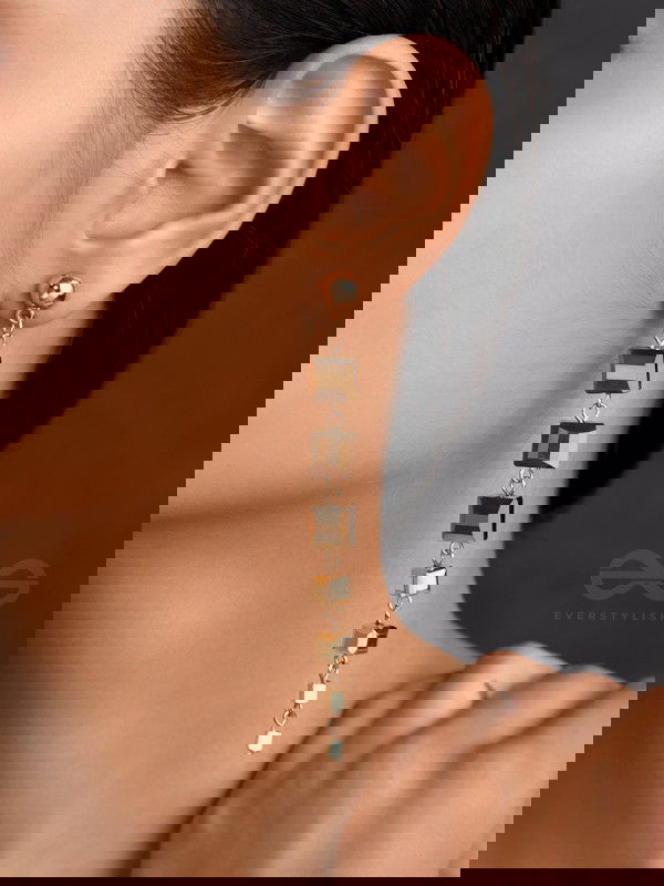 The Party Piece- Golden Embellished Earrings