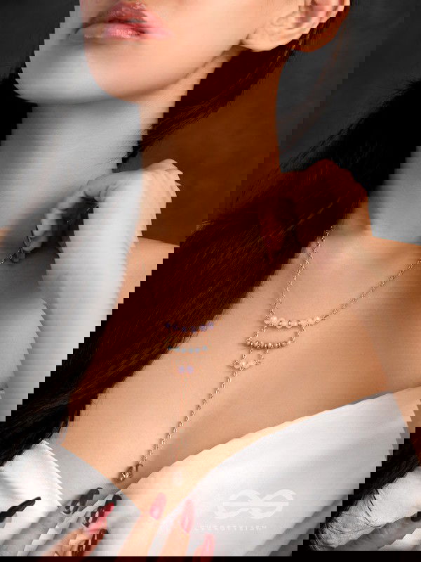 The Shimmering Raindrop- Golden Embellished Necklace With Anti-Tarnish Coating 