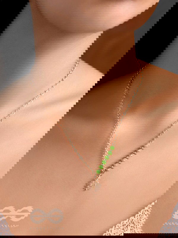 The Fig Leaf- Golden Embellished Necklace With Anti-Tarnish Coating 