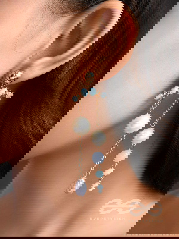 The Rain Shower- Golden Embellished Earrings