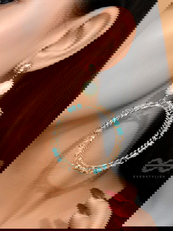  Merry-'Gold'-Round- Golden Embellished Earrings