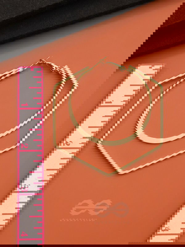 The Layered Geometry - Golden Statement Hoops