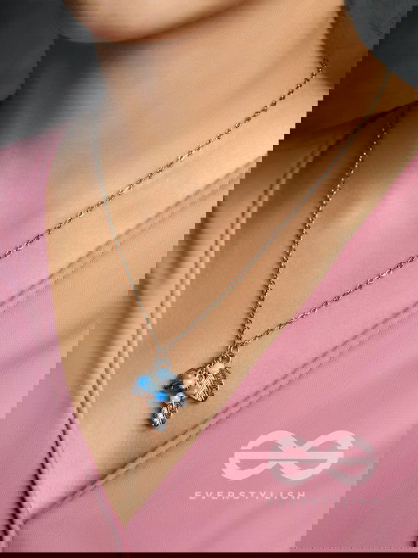 Frozen Forest- Silver and Blue Beads Necklace